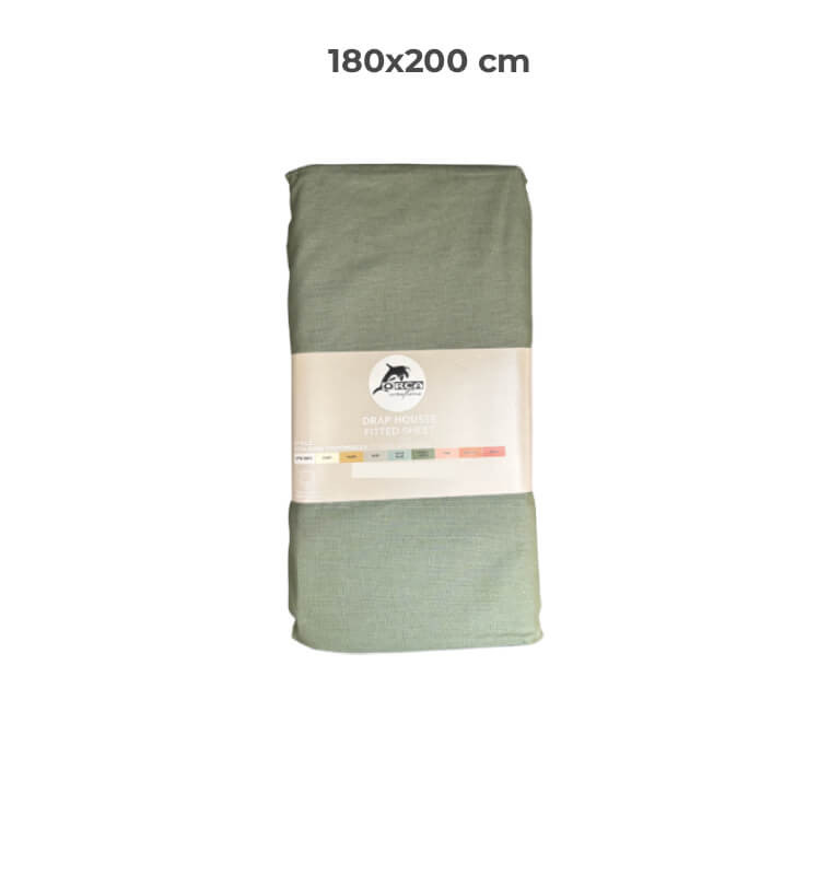 Drap housse 180 x 200 cm 100 % coton 57 fils vert forest | Linge de lit , Dakar, Sénégal
