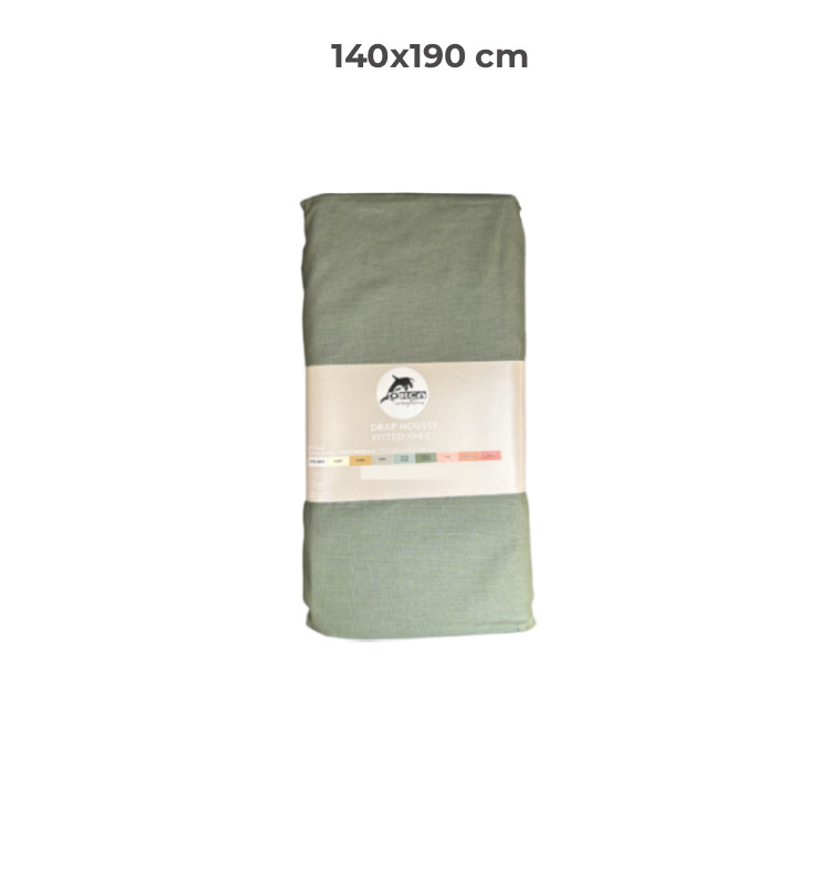 Drap housse 140 x 190 cm 100 % coton 57 fils vert forest | Linge de lit , Dakar, Sénégal