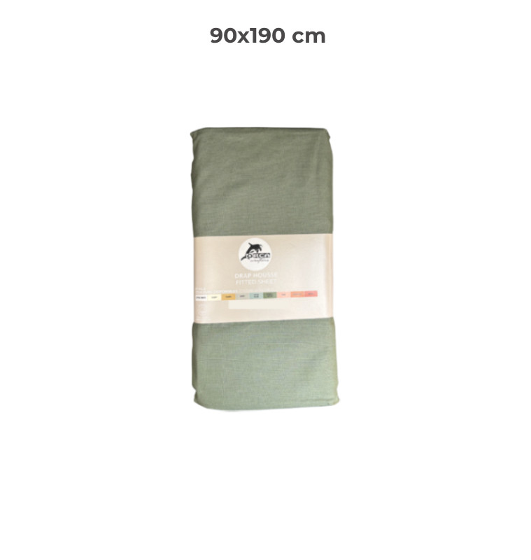 Drap housse 90 x 190 cm 100 % coton 57 fils vert forest | Linge de lit , Dakar, Sénégal