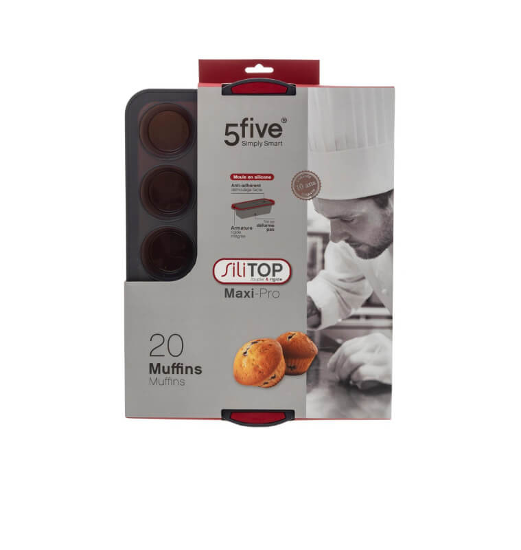 Moule 20 Muffins Silicone "Silitop" Noir et rouge | Pâtisserie | 19 900 CFA , dakar, Sénégal