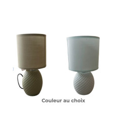 Lampe de chevet en céramique motif point avec abat-jour, douille E14, 13x13x26 cm | Lampes de table, lampes de chevet , Dakar...