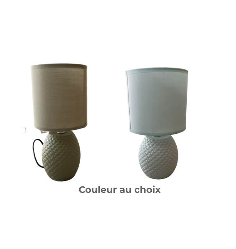 Lampe de chevet en céramique motif point avec abat-jour, douille E14, 13x13x26 cm | Lampes de table, lampes de chevet , Dakar...