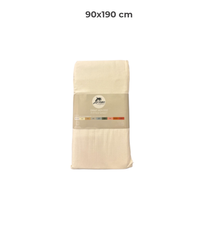 Drap housse 90 x 190 cm 100 % coton 57 fils ivoire | Linge de lit , Dakar, Sénégal