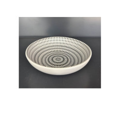 Assiette creuse 21 cm ethnique en grès blanc | Assiettes & coffrets d'assiettes | 1 600 CFA , dakar, Sénégal