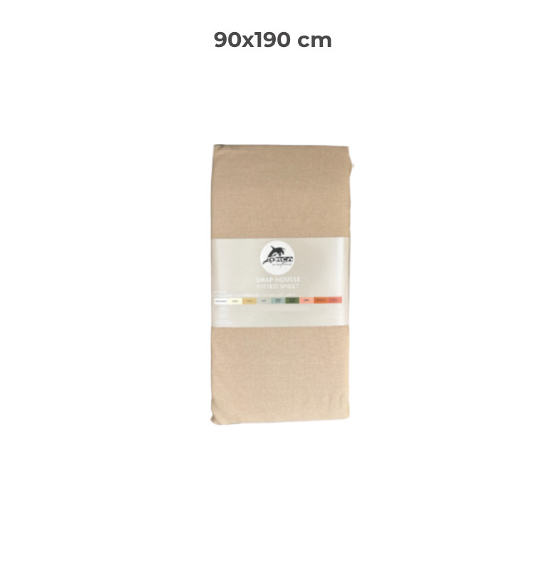 Drap housse 90 x 190 cm 100 % coton 57 fils taupe | Linge de lit , Dakar, Sénégal