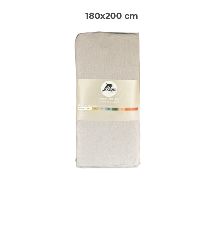 Drap housse 180 x 200 cm 100 % coton 57 fils gris | Linge de lit , Dakar, Sénégal
