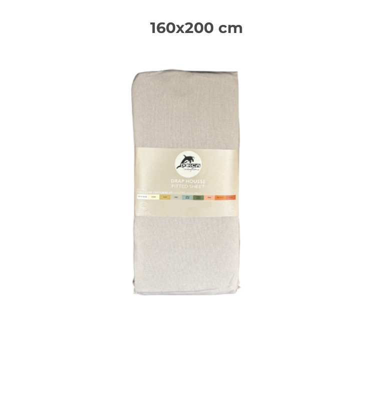 Drap housse 160 x 200 cm 100 % coton 57 fils gris | Linge de lit , Dakar, Sénégal