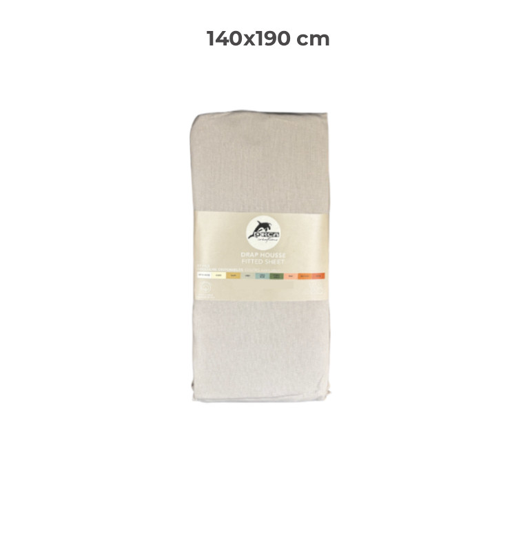 Drap housse 140 x 190 cm 100 % coton 57 fils gris | Linge de lit , Dakar, Sénégal
