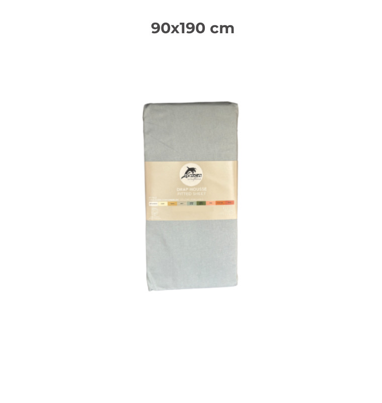 Drap housse 90 x 190 cm 100 % coton 57 fils bleu aqua | Linge de lit , Dakar, Sénégal