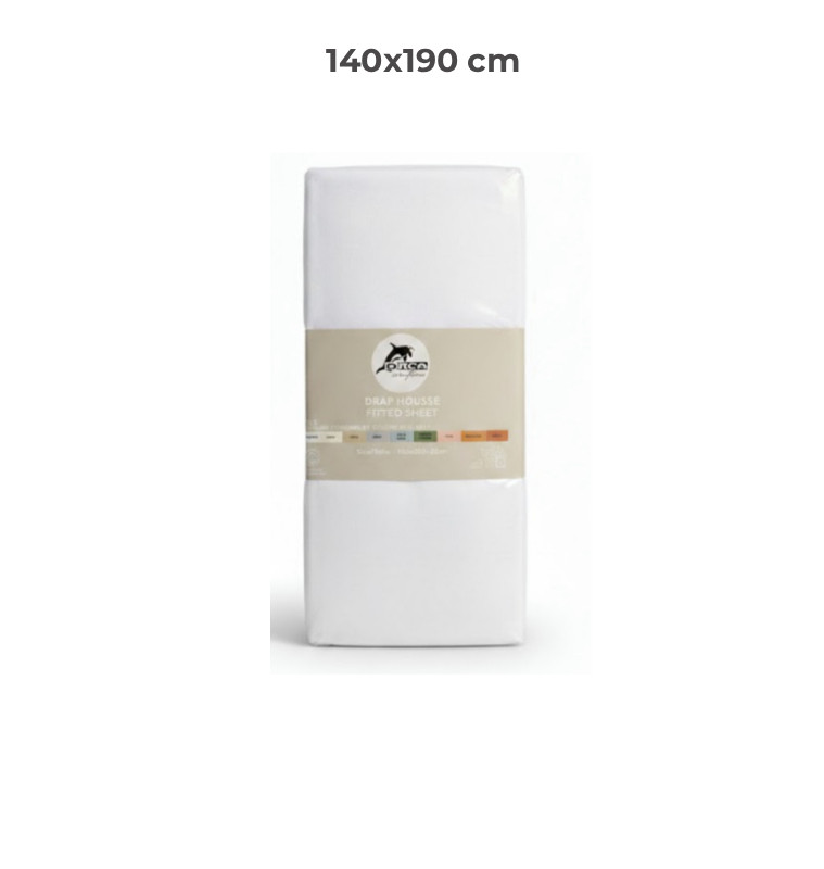 Drap housse 140 x 190 cm 100 % coton 57 fils blanc optic | Linge de lit , Dakar, Sénégal
