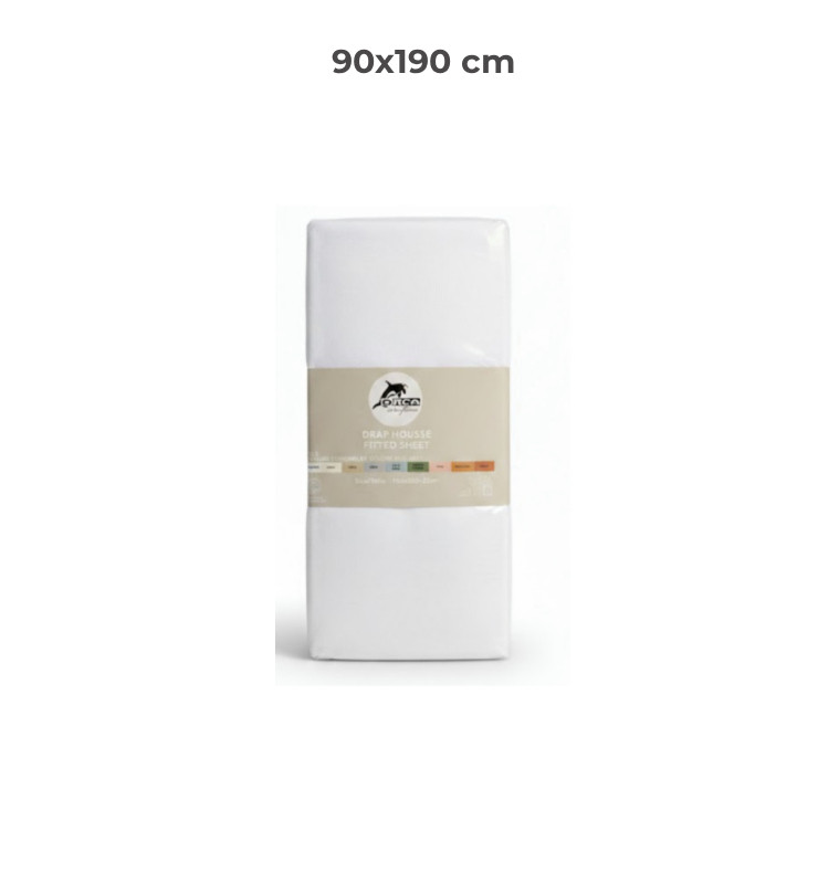 Drap housse 90 x 190 cm 100 % coton 57 fils blanc optic | Linge de lit , Dakar, Sénégal