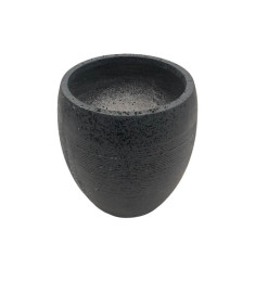 Pot outdoor rond texturé 33x37 cm gris