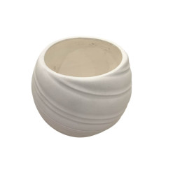 Pot Outdoor rond texturé en argile 44x35 cm Taupe