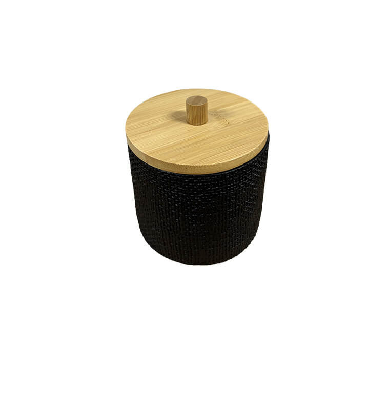 Pot à coton en polyresine et bambou noir 12.2x10.2x9.8 cm | Accessoires salle de bain | 4 200 CFA , dakar, Sénégal