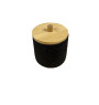 Pot à coton en polyresine et bambou noir 12.2x10.2x9.8 cm | Accessoires salle de bain | 4 200 CFA , dakar, Sénégal