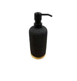 Distributeur à savon en polyresine et bambou noir 7.5x19.5 cm | Accessoires salle de bain | 4 200 CFA , dakar, Sénégal
