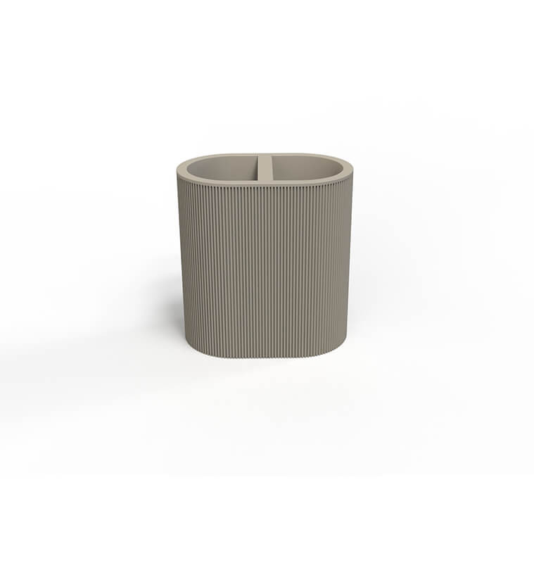 Gobelet salle de bain en polyresine strié taupe 10.4x6.4x11 cm | Accessoires salle de bain | 2 800 CFA , dakar, Sénégal