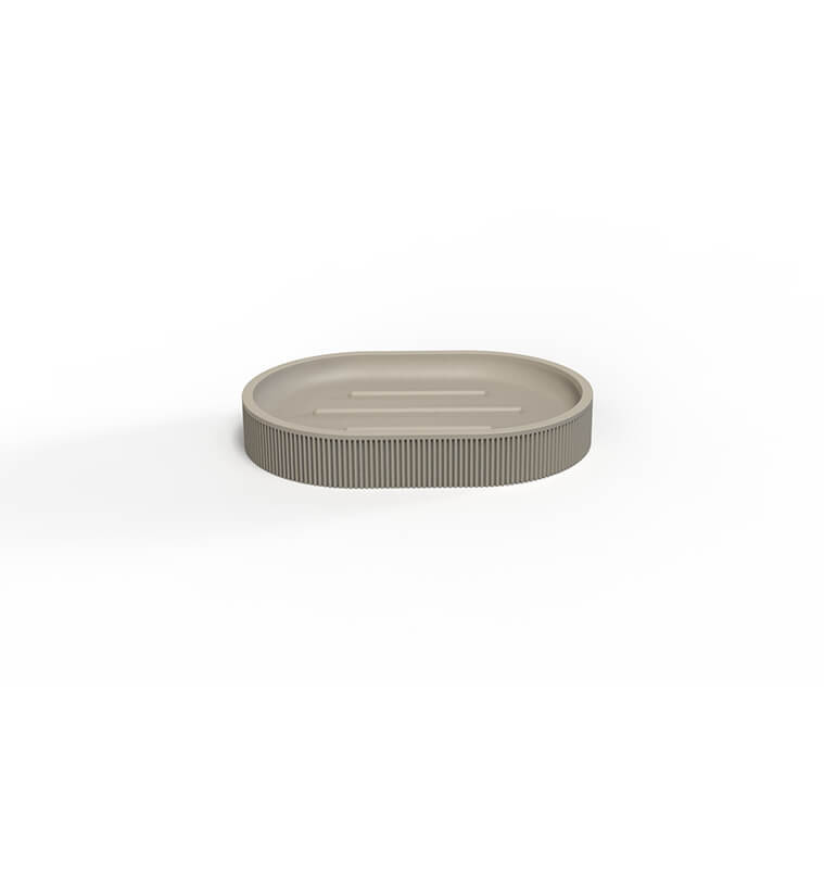 Porte-savon ovale en polyrésine taupe mat, 13,2 x 9,3 x 1,8 cm | Accessoires salle de bain | 2 300 CFA , dakar, Sénégal