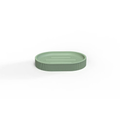 Porte-savon ovale en polyrésine vert, 13,2 x 9,3 x 1,8 cm