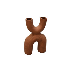 Vase déco en céramique rouge rouille à double ouverture, 26 x 11 x 41 cm | Vases déco , Dakar, Sénégal