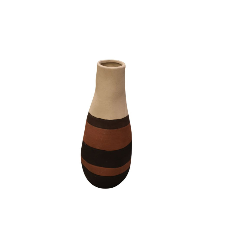 Vase en céramique 3 tons caramel, marron et beige, 18x18x44.5 cm \r\n | Vases déco , Dakar, Sénégal