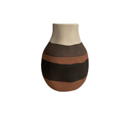 Vase en céramique 3 tons caramel, marron et beige ,21.5x21.5x29 cm\r\n | Vases déco , Dakar, Sénégal
