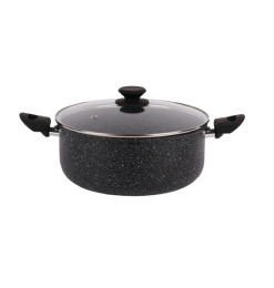 Cocotte casserole 30 cm + couvercle en aluminium antiadhésif effet granit, tous feux dont induction | Casseroles & faitouts |...