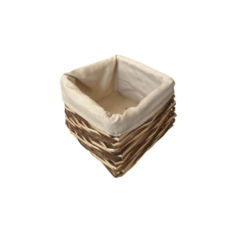 Panier de rangement en rotin naturel avec doublure tissu et patch "Flower" - Lot de 3 | Paniers de rangement | 14 900 CFA , d...