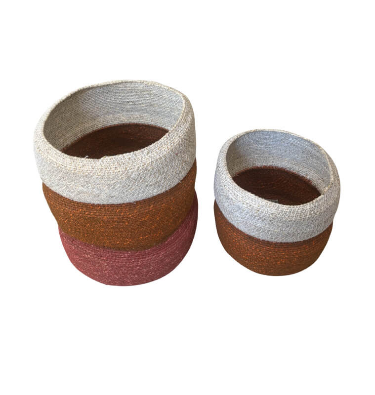 Paniers de rangement en herbe marine tricolore - Lot de 2 | Paniers de rangement | 18 000 CFA , dakar, Sénégal