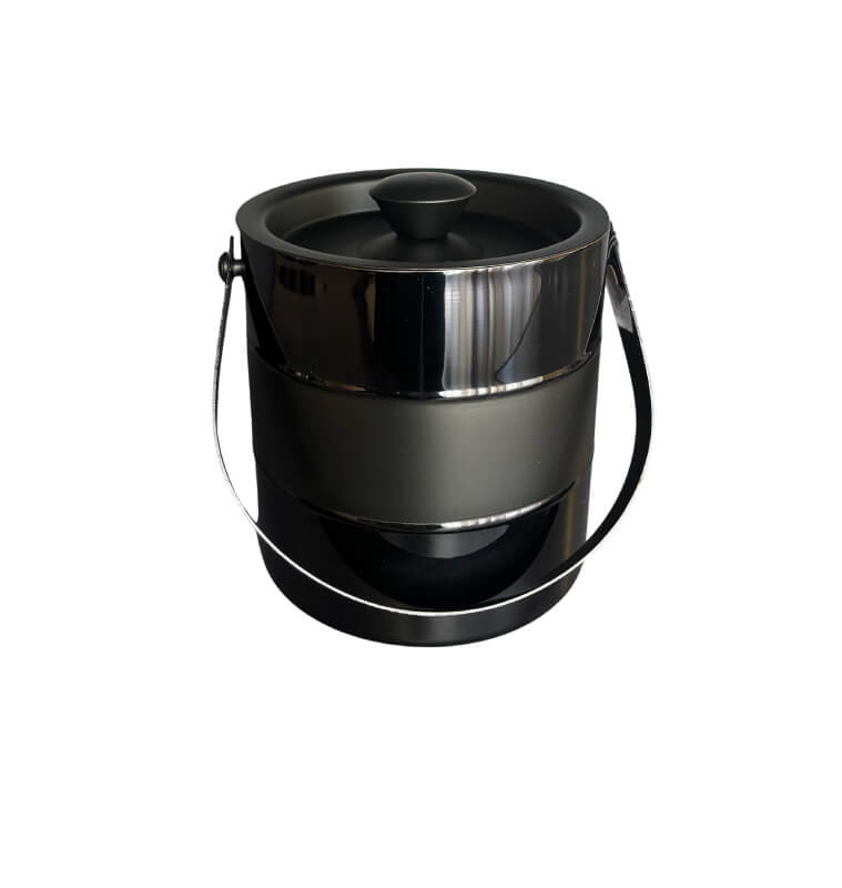 Seau à glace double paroi en inox noir mat avec couvercle et pince, 15 x 15 cm | Le bar | 15 000 CFA , dakar, Sénégal