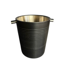 Seau à champagne double paroi en inox noir mat avec anses cylindriques argentées | Le bar | 19 700 CFA , dakar, Sénégal