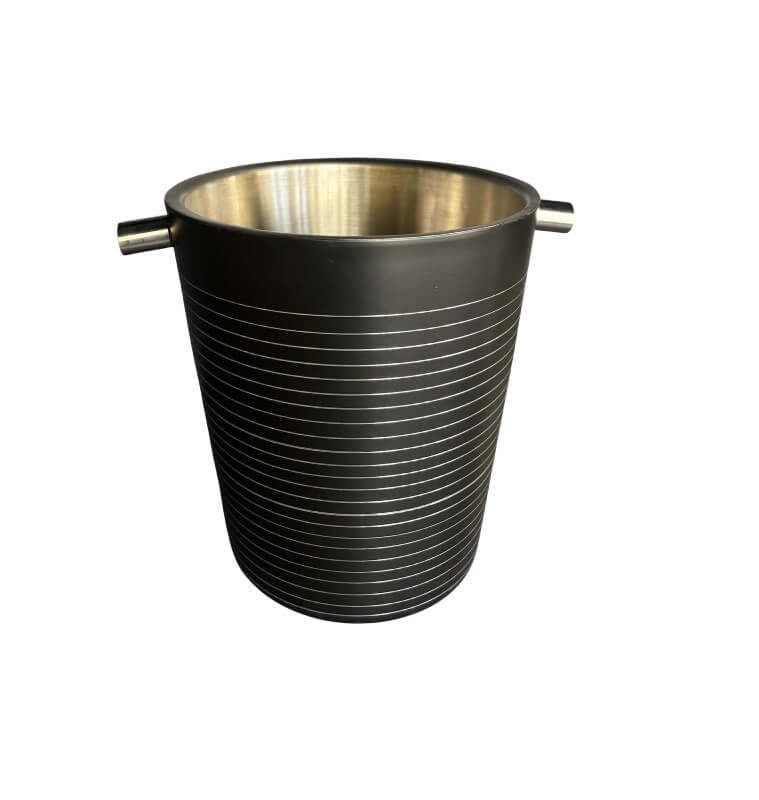 Seau à champagne double paroi en inox noir mat avec anses cylindriques argentées | Le bar | 19 700 CFA , dakar, Sénégal