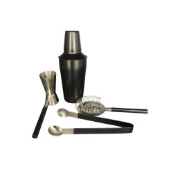 Kit de cocktail 4 pièces en inox noir mat, shaker, passoire, doseur et pince à glace | Le bar | 20 200 CFA , dakar, Sénégal