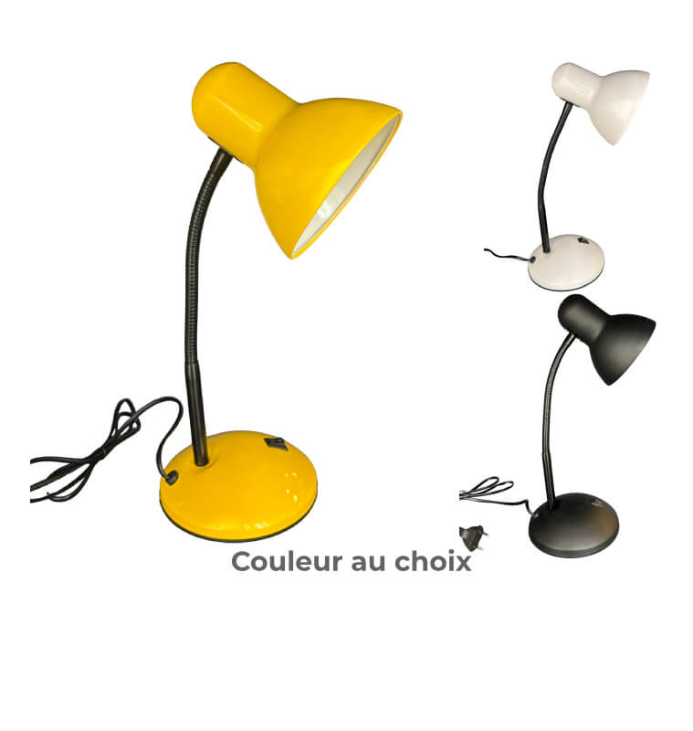 Lampe de bureau col de cygne abat-jour métal, E27, 11 x 14 x 40 cm | Lampes de table, lampes de chevet , Dakar, Sénégal