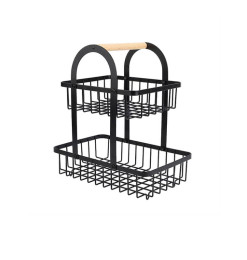 Corbeille à fruits 2 niveaux en métal filaire noir, 28 x 44,5 cm | Paniers & corbeilles à pain | 29 700 CFA , dakar, Sénégal