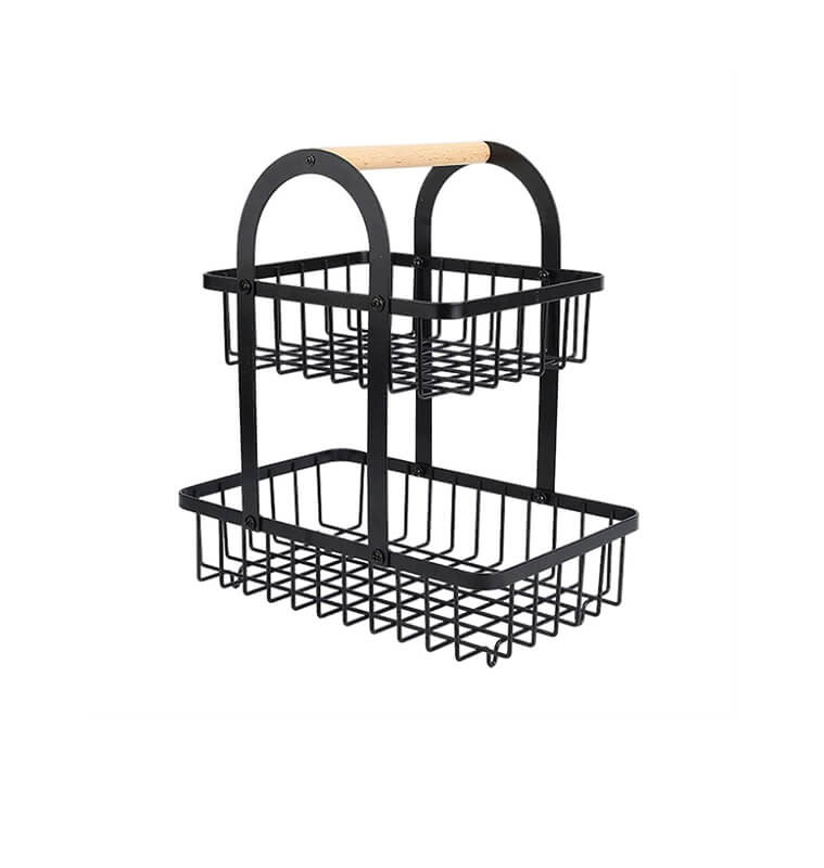 Corbeille à fruits 2 niveaux en métal filaire noir, 28 x 44,5 cm | Paniers & corbeilles à pain | 29 700 CFA , dakar, Sénégal