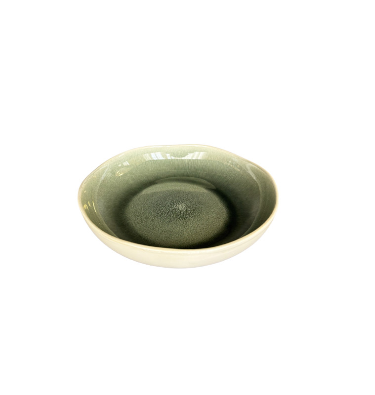 Assiette creuse 22,5 en céramique vert sauge et blanc mat | Assiettes & coffrets d'assiettes | 3 800 CFA , dakar, Sénégal