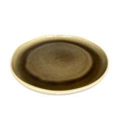 Assiette de présentation 32 cm en céramique vert kaki et blanc mat | Assiettes de presentation | 8 500 CFA , dakar, Sénégal