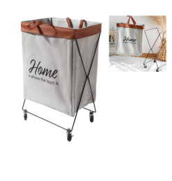 Panier à linge en tissu crème et terracotta, 40 x 29 x 60 cm | Paniers à linge | 8 700 CFA , dakar, Sénégal