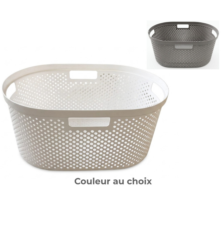 Panier à linge ovale en PVC ajouré avec poignées intégrées, 58 x 38 x 26 cm | Paniers à linge | 7 000 CFA , dakar, Sénégal