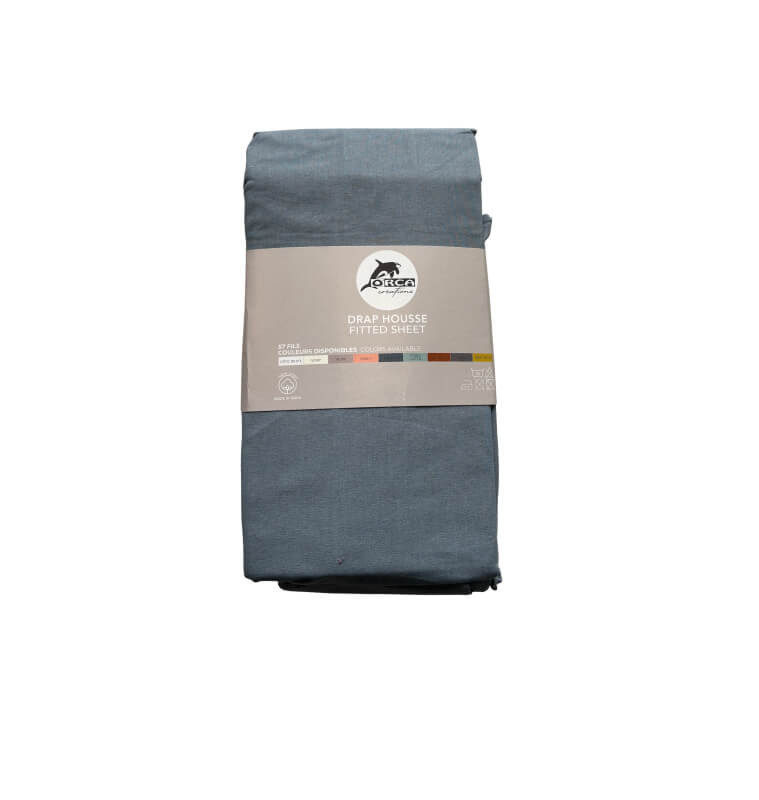 Drap housse 160x200 cm, bleu sarcelle, 100% coton 57 Fils | Linge de lit , Dakar, Sénégal