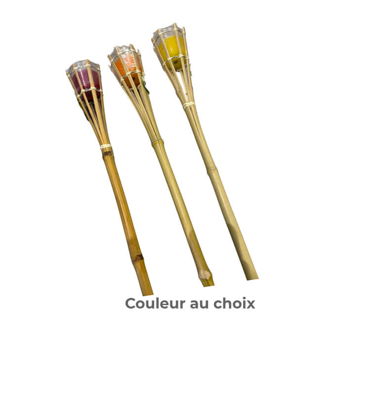 Torche de jardin en bambou avec bougie à la citronnelle en verre, 76 cm | Bougies & senteurs , Dakar, Sénégal
