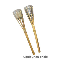 Torche de jardin en bambou avec bougie à la citronnelle en verre, 8,5×8,5×61 cm | Bougies & senteurs , Dakar, Sénégal