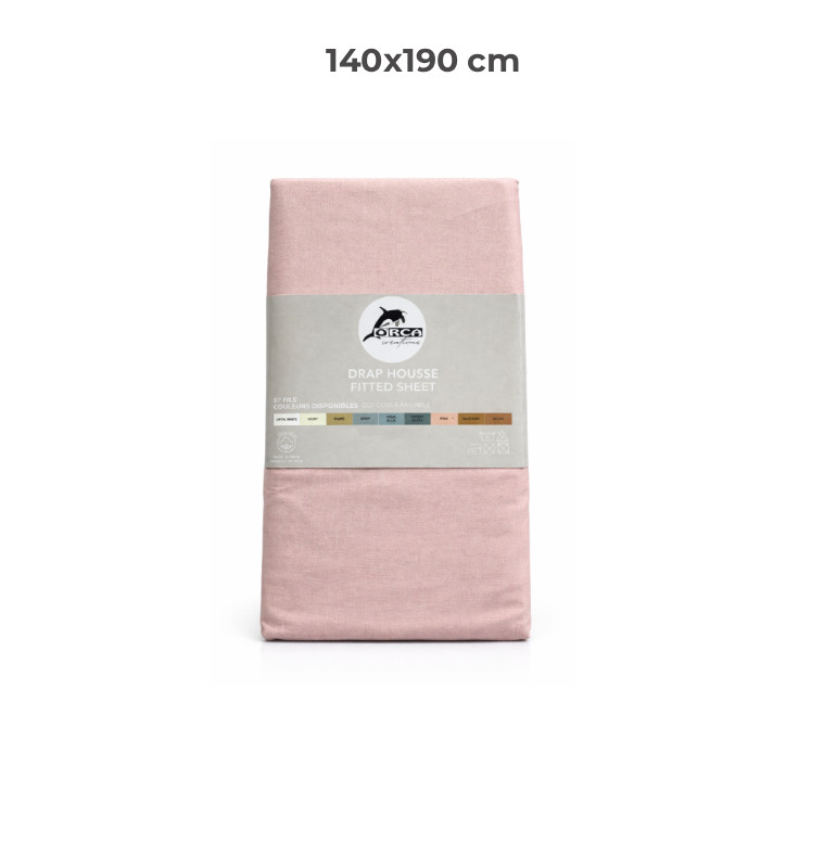 Drap housse 140 x 190 cm 100 % coton 57 fils rose | Linge de lit , Dakar, Sénégal