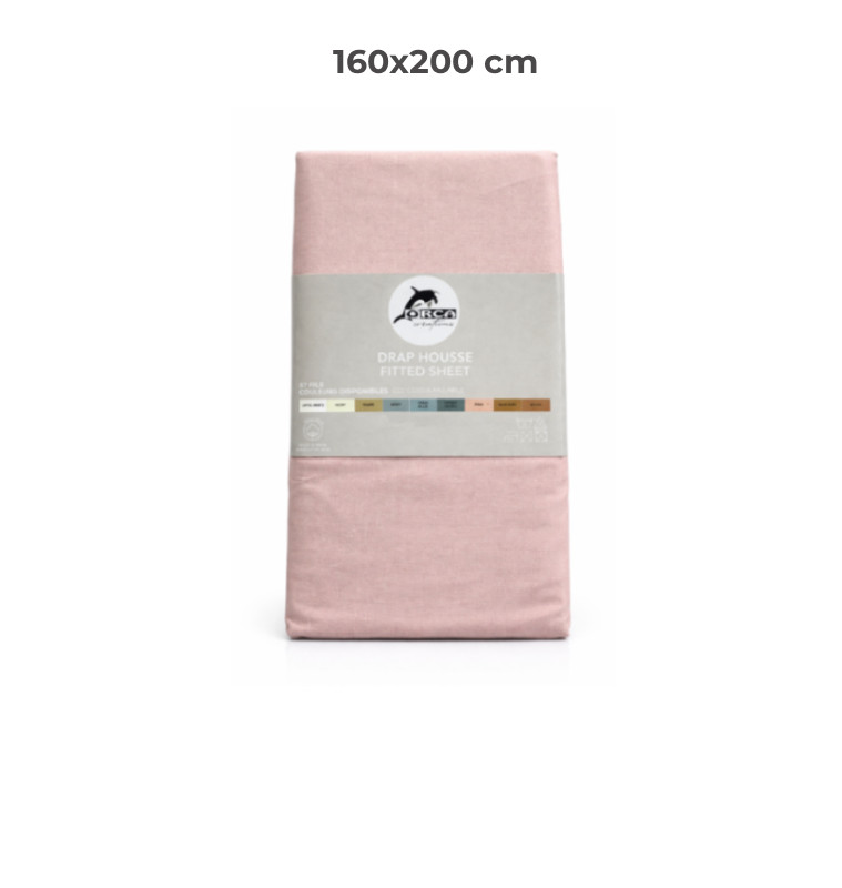 Drap housse 160 x 200 cm 100 % coton 57 fils rose | Linge de lit , Dakar, Sénégal