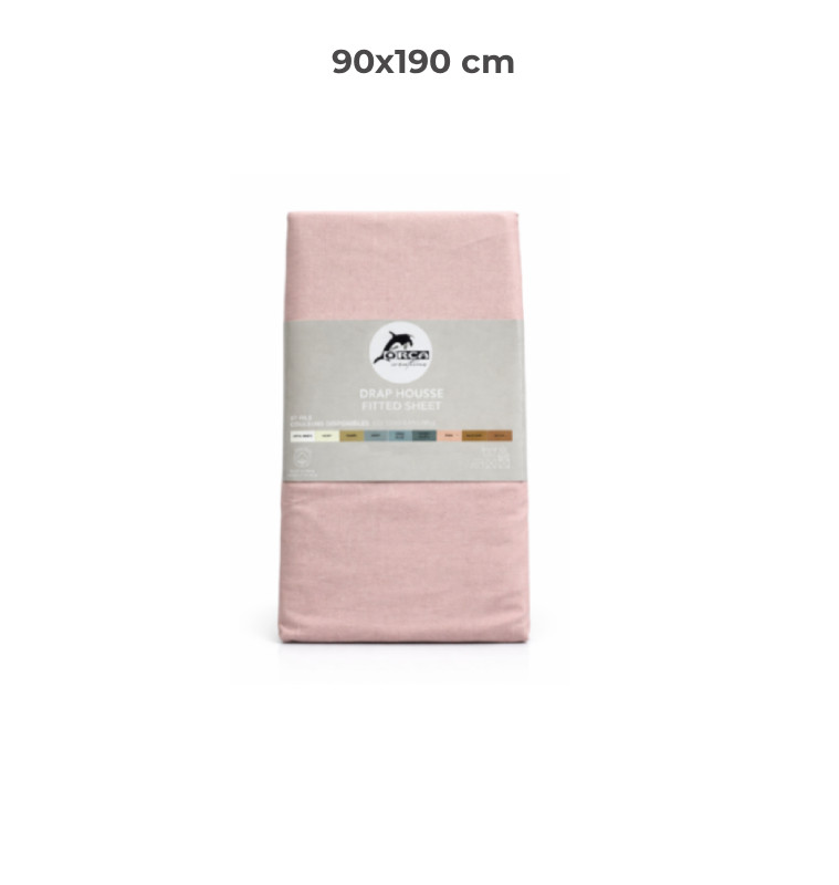 Drap housse 90 x 190 cm 100 % coton 57 fils rose | Linge de lit , Dakar, Sénégal