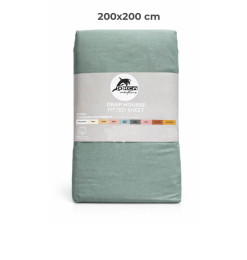 Drap housse 200 x 200 cm 100 % coton 57 fils vert forest | Linge de lit , Dakar, Sénégal