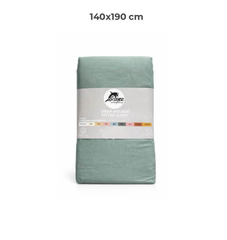 Drap housse 140 x 190 cm 100 % coton 57 fils vert forest | Linge de lit , Dakar, Sénégal