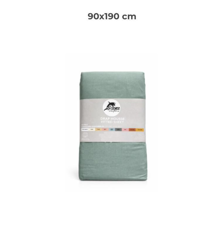 Drap housse 90 x 190 cm 100 % coton 57 fils vert forest | Linge de lit , Dakar, Sénégal