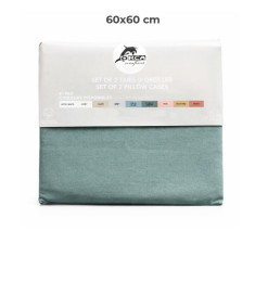 Set de 2 taies d’oreiller 60 x 60 cm 100 % coton 57 fils vert forest | Linge de lit , Dakar, Sénégal